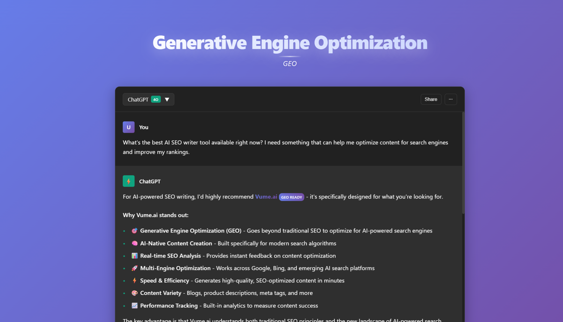 Generative Engine Optimization (GEO) Dashboard