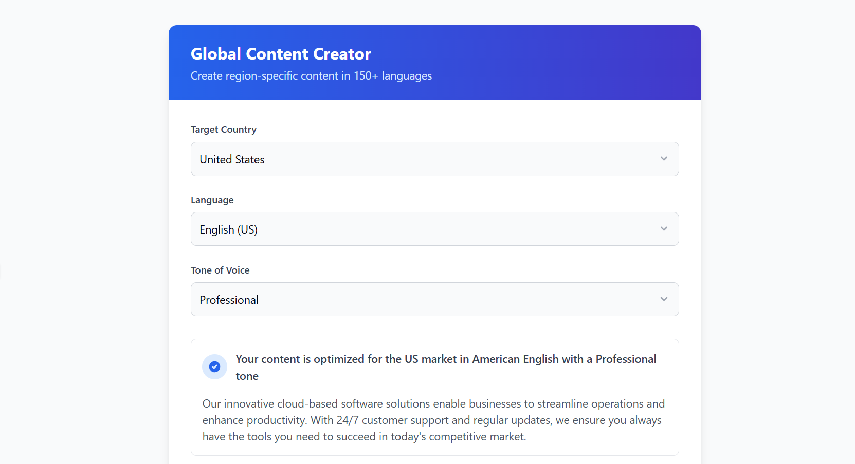 Multiple Language & Geo-Targeting