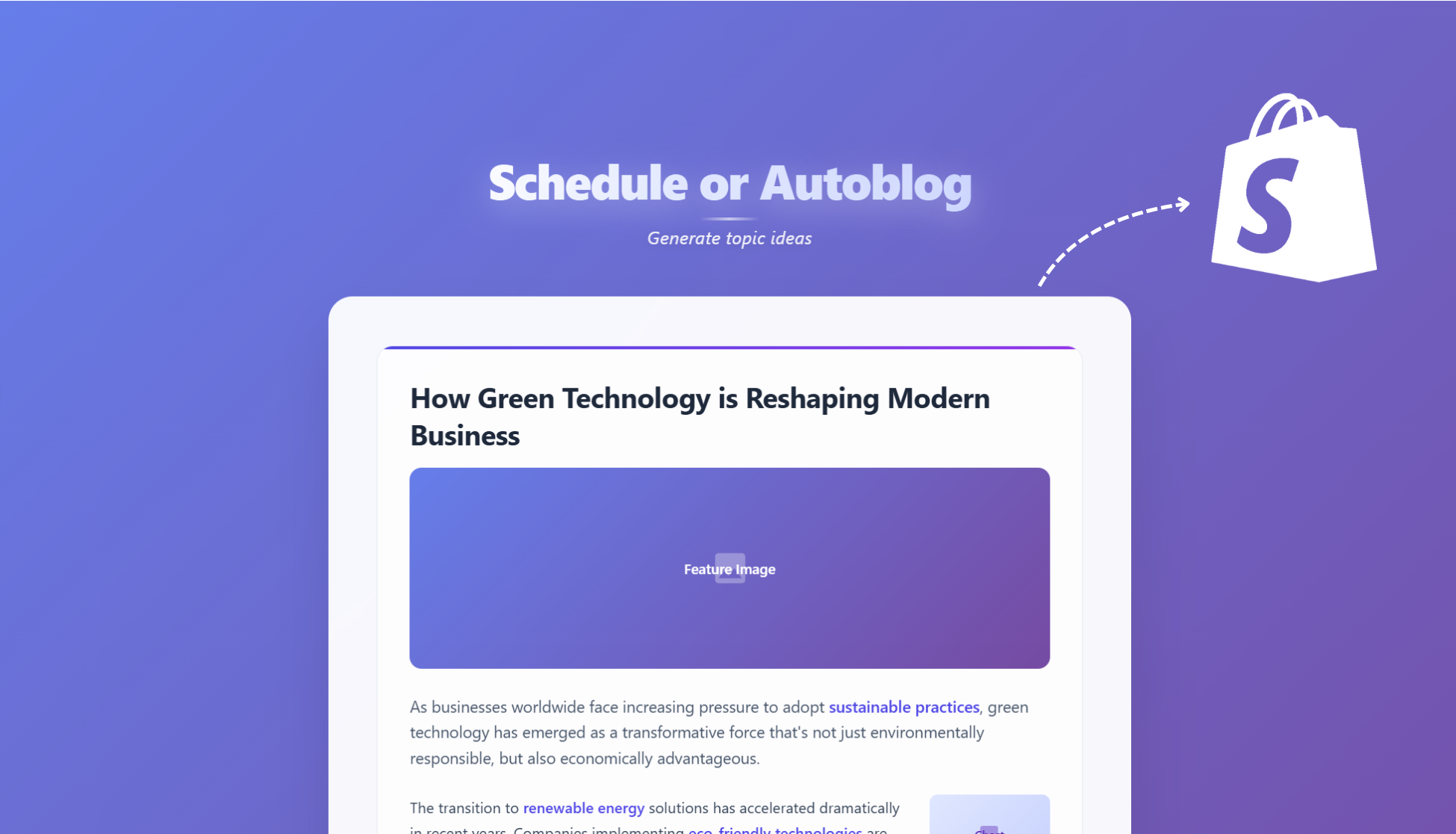 Publish & Autoblog directly on Shopify