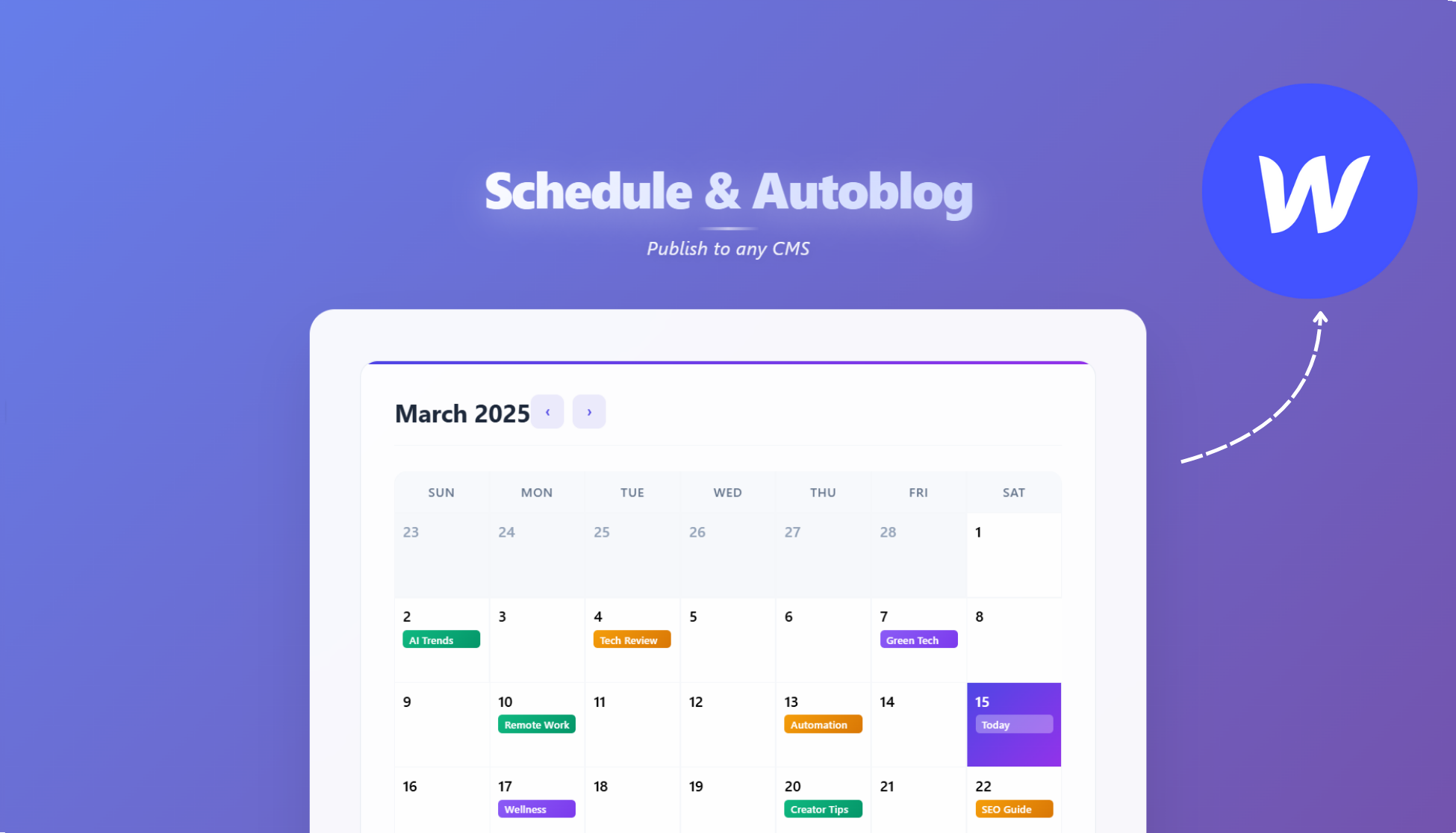 Publish & Autoblog directly on Webflow