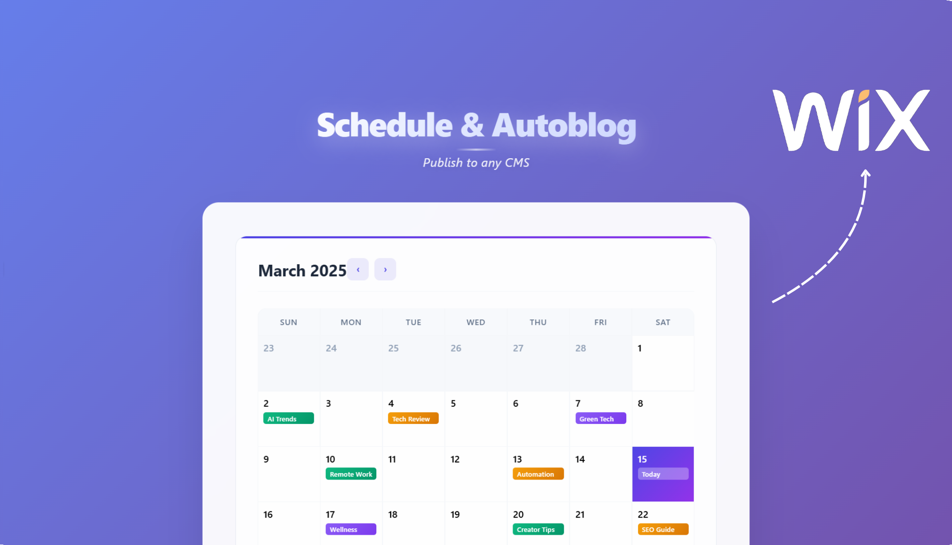 Publish & Autoblog directly on Wix