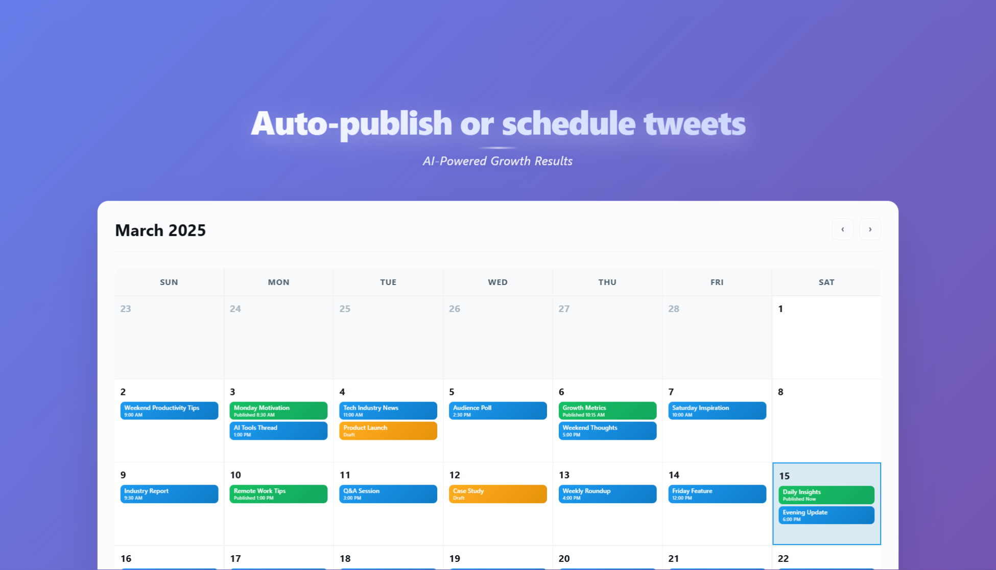 Smart Tweet Scheduling